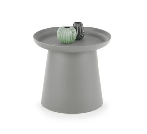 Designerski stolik z okrągłym blatem szary