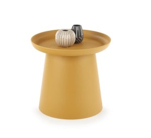 Musztardowy stolik kawowy z rantem