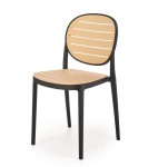 Modne krzesło z tworzywa czarny/naturalny