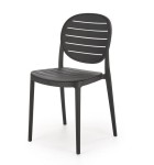 Czarne krzesło z tworzywa do ogrodu