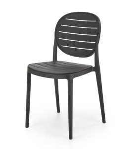 Czarne krzesło z tworzywa do ogrodu