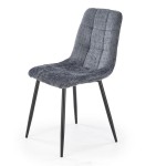 Popielate krzesło na metalowym stelażu