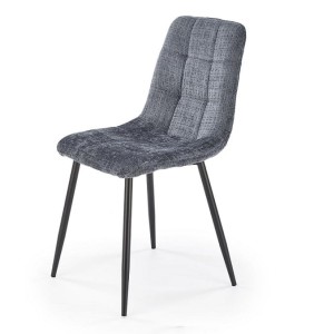 Popielate krzesło na metalowym stelażu