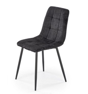 Czarne tapicerowane krzesło kuchenne