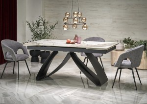 Loftowy stół 180 cm z blatem beżowy marmur