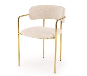 Eleganckie kremowe krzesło glamour