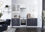 Zestaw mebli kuchennych biały z granatowym