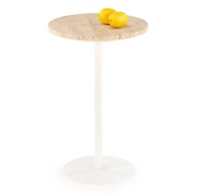 Mały okrągły stolik do salonu trawertyn 