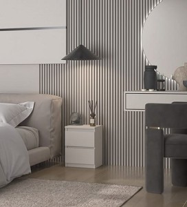 Mała szafka nocna z szufladami kaszmir