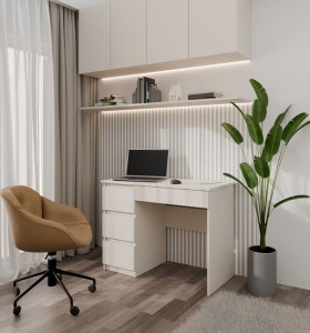 Kompaktowe biurko z szufladami lewe