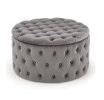 Szara duża pufa ze schowkiem