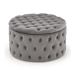 Szara duża pufa ze schowkiem