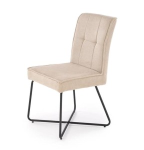 Beżowe krzesło z grubym siedziskiem