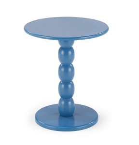 Niebieski stolik kawowy z okrągłym blatem