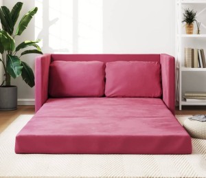 Bordowa rozkładana kanapa podłogowa