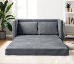 Ciemnoszara rozkładana sofa podłogowa