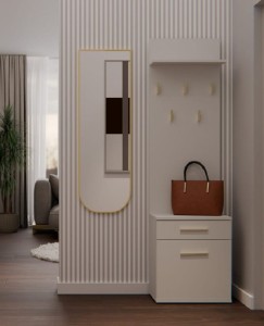 Wieszak do korytarza z szafką na buty kaszmir