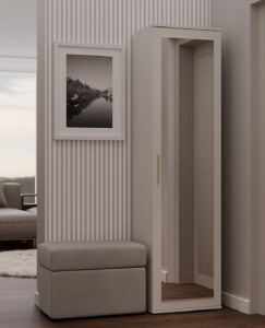 Wąska szafa z lustrem na kurtki do korytarza