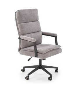 Nowoczesny szary fotel obrotowy z podłokietnikami