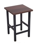 Kwadratowy taboret kuchenny loft orzech z czarnym