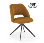 Musztardowe krzesło do jadalni loft