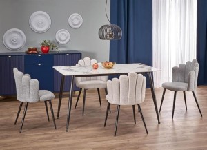 Prostokątny stół do jadalni biały marmur 120cm