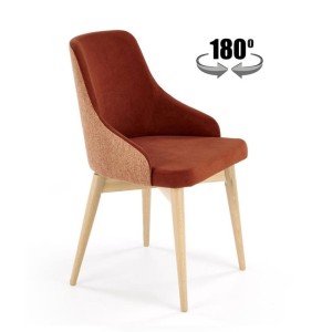 Cynamonowe krzesło obrotowe do jadalni