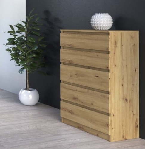 Komoda-5-szuflad-dąb
