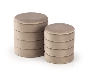 Okrągłe pufy do salonu beż