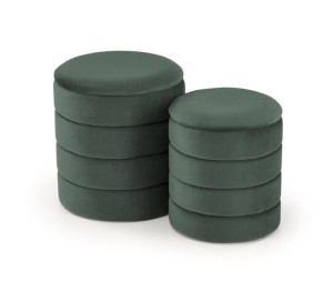 Okrągłe pufy butelkowa zieleń