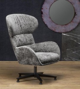 Szary fotel wypoczynkowy obrotowy