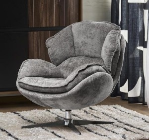 Szary designerski fotel do gabinetu