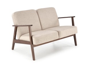 Dwuosobowa beżowa sofa retro