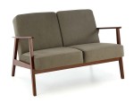 Mała oliwkowa sofa w stylu retro