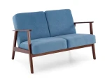 Niebieska dwuosobowa sofa retro