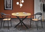 Okrągły  industrialny stół dąb złoty