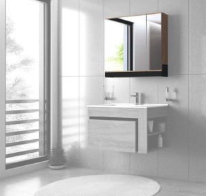 Wisząca szafka łazienkowa z lustrem