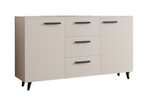 Szeroka komoda z szufladami i półkami kaszmir
