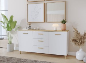 Szafka na ubrania z szufladami scandi