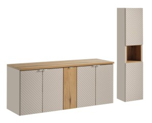 Komplet mebli łazienkowych 140 cm ze słupkiem