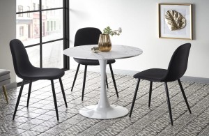 Okrągły stół na nodze biały marmur ⌀80cm