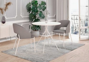 Biały okrągły stół kuchenny ⌀80cm