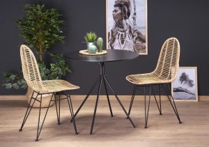 Czarny okrągły stół kuchenny ⌀80cm