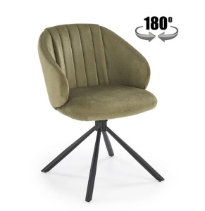Oliwkowe krzesło z obrotowym siedziskiem