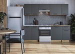 Loftowy zestaw mebli kuchennych antracyt z dębem