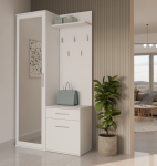 Biały zestaw mebli do korytarza z szafą