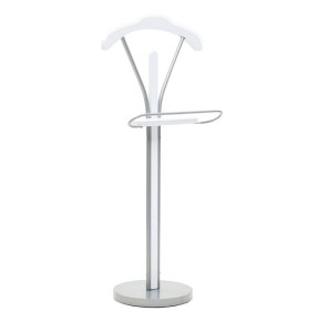 Biały wieszak na ubrania garnitury