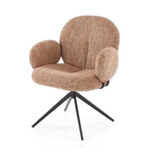 Cynamonowe krzesło z obrotowym siedziskiem