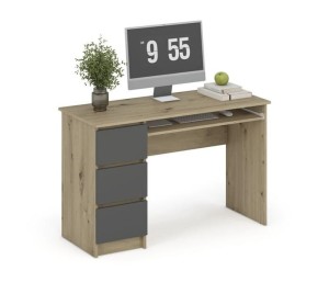 Loftowe biurko z szufladami i półką na klawiaturę