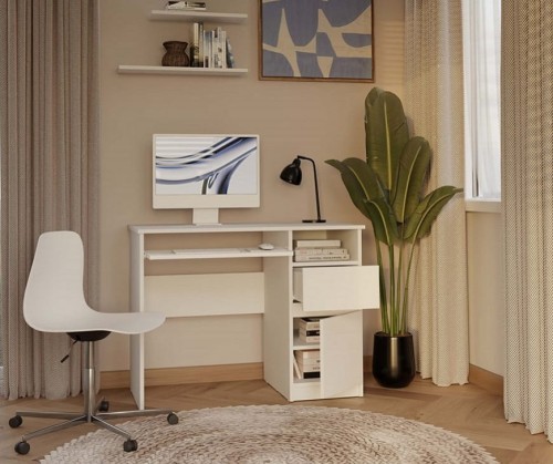 białe-biurko-z-szufladą-i-szafką